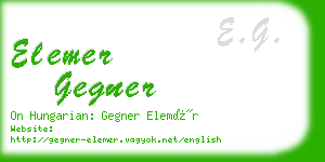 elemer gegner business card
